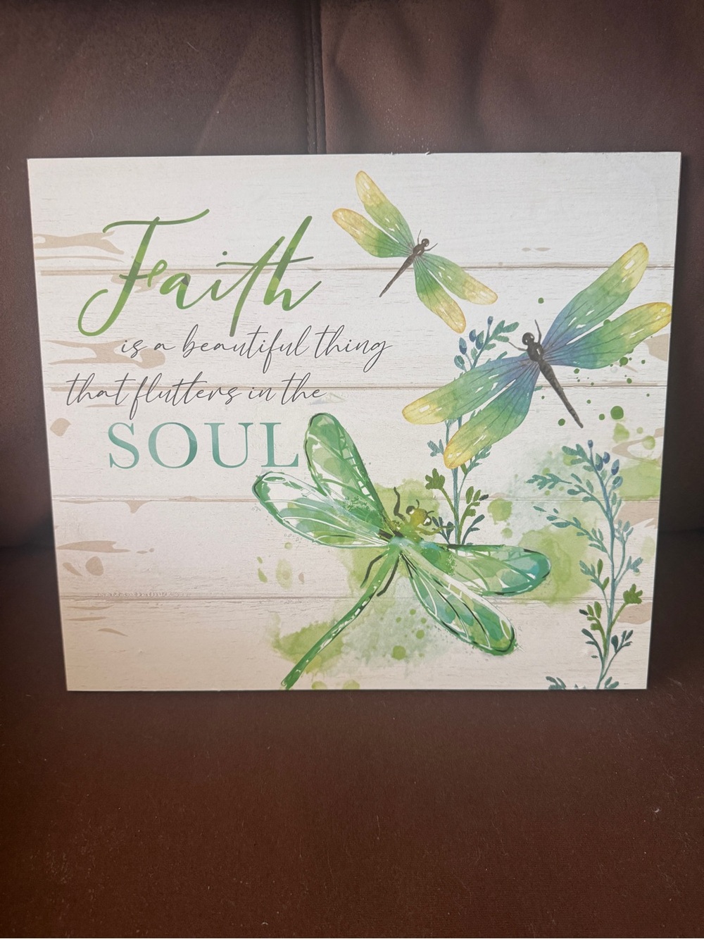 Faith Dragonfly Wall Art - Green Accent Home Decor